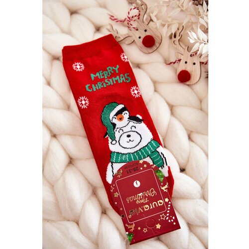 Kesi Children's Socks "Merry Christmas" Polar Bear Red Cene