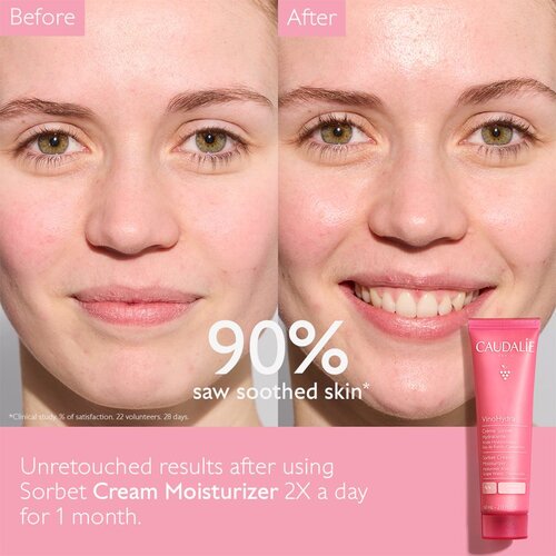 Caudalie VinoHydra Sorbet Cream Moisturizer hidratantna gel krema za osjetljivu kožu lica 60 ml Slike
