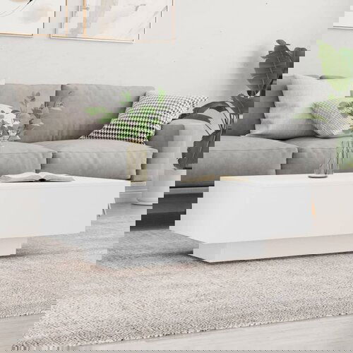 VidaXL Klubska mizica bela 100x49,5x31 cm inženirski les Slike