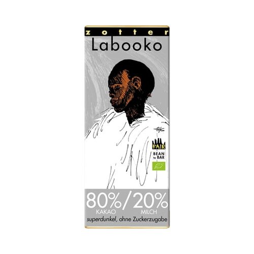 Zotter Schokoladen Bio Labooko 80 % / 20 % temna kakavova mlečna tablica Cene