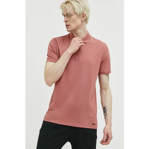 Hugo Polo majica za muškarce, boja: ružičasta, glatki model