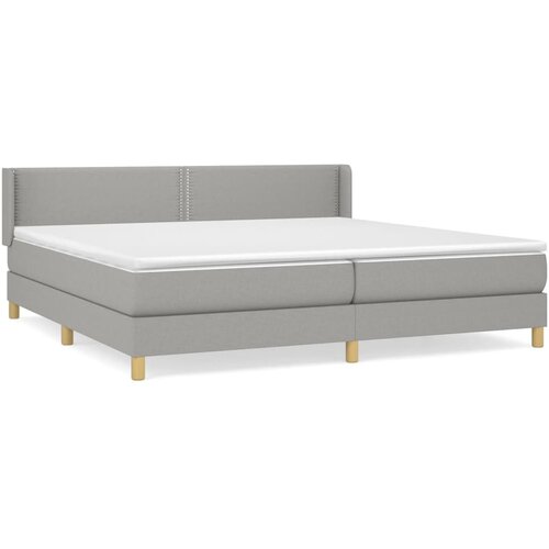VidaXL Box spring postelja z vzmetnico svetlo siva 200x200 cm blago, (20723447) Slike