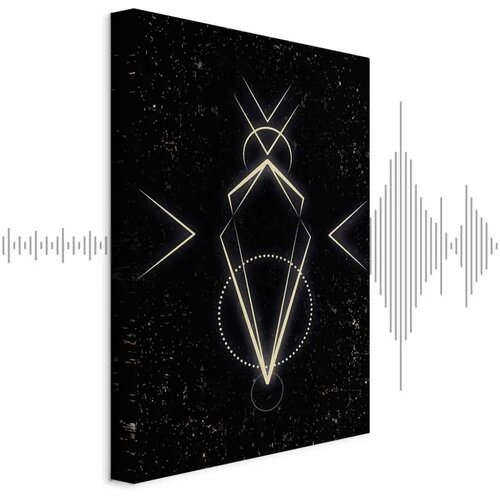  Slika - Symmetry of Shapes (1-part) - Graphic Motif in Black Shade 20x30 Akustična Cene