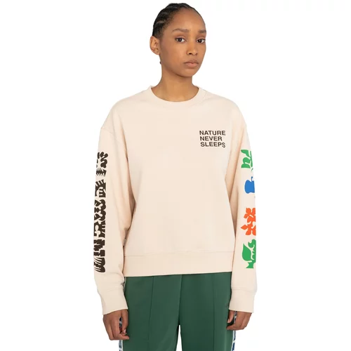 Element Sweater majica 'PARCHMENT' bež / travnato zelena / crna