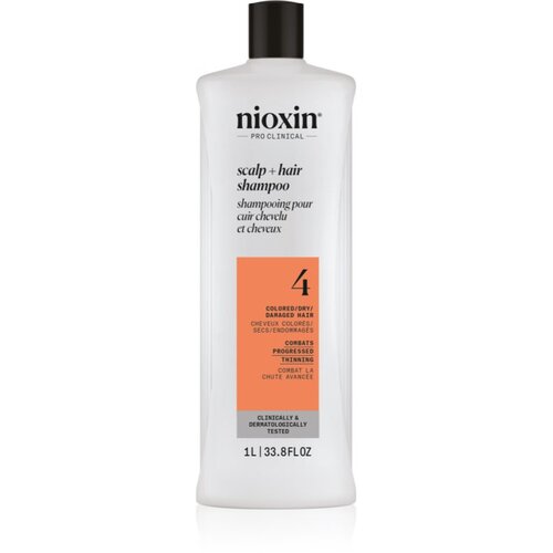 Nioxin System 4 Scalp + Hair Shampoo nježni &amp;scaron;ampon za obojenu i o&amp;scaron;tećenu kosu 1000 ml Slike