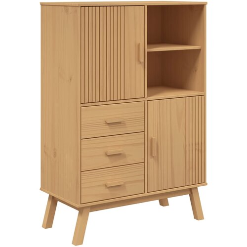 Maison Chic Visoka Komoda - Predalnik OLDEN rjava 85x43x125 cm trdna borovina, (21720289) Cene
