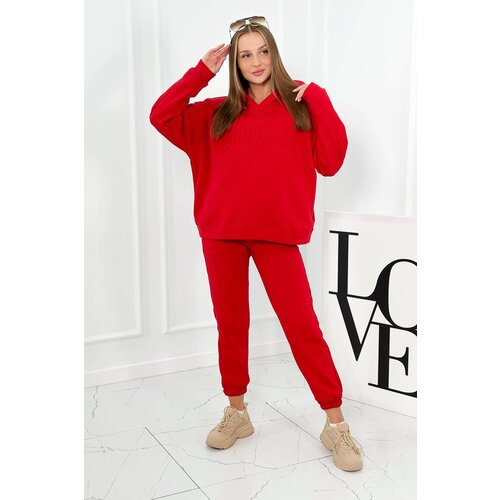 Kesi Insulated cotton set, sweatshirt + trousers Brooklyn red Slike