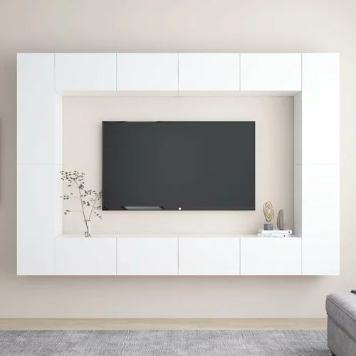  Komplet TV omaric 8-delni bela iverna plošča, (20914157)