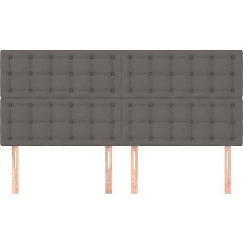  Uzglavlja 4 kom sivi 80x5x78/88 cm od umjetne kože Slike