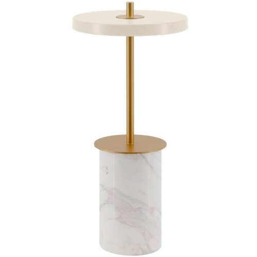 UMAGE Kremno bela marmorna LED zatemnitvena namizna svetilka s kovinskim senčnikom (višina 25,5 cm) Asteria Move Mini – Cene
