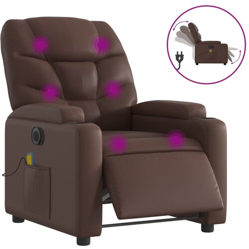 Maison Chic Električni masažni naslanjač - Relax naslanjač rjavo umetno usnje, (22134235) Cene