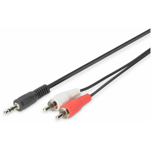 Digitus AK-510300-050-S klinker / cinch avdio priključni kabel [1x 3\,5 mm banana moški konektor - 2x moški cinch konektor] 5.00 m črna enojna zaščita\, okrogel, (21382585) Cene