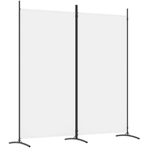 Maison Chic Paravan - Zaslon - Pregrada 2-delni bel 175x180 cm blago, (21673993) Cene
