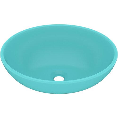 Maison Chic Razkošen Umivalnik - Kopalna umivalnik - Lavabo ovalen mat svetlo zelen 40x33 cm keramičen, (21684955) Cene