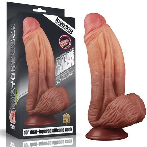 Lovetoy Dual Layered Silicone 10" Nature Cock