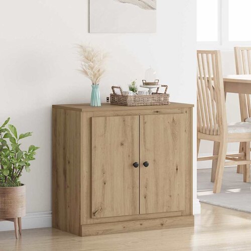 vidaXL Strani šal Umetni hrast 70 x 35,5 x 67,5 cm Konstruiran les Cene