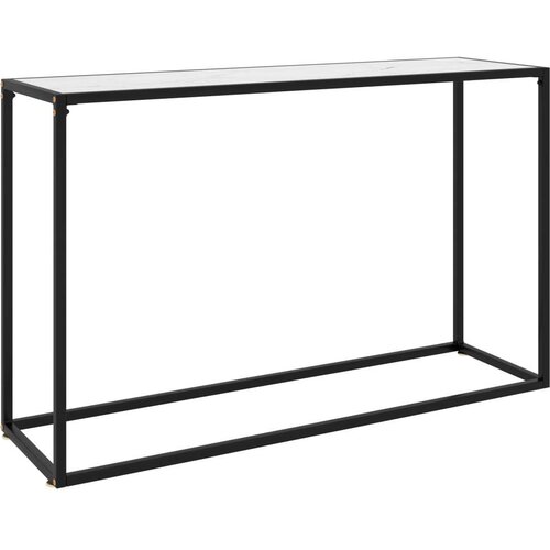  Konzolna mizica bela 120x35x75 cm kaljeno steklo, (20625797) Slike
