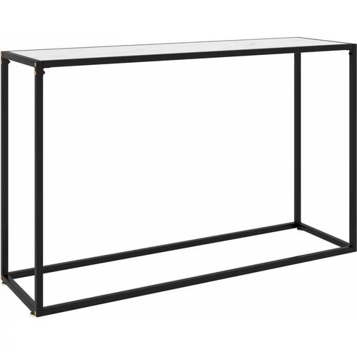  Konzolna mizica bela 120x35x75 cm kaljeno steklo, (20625797)