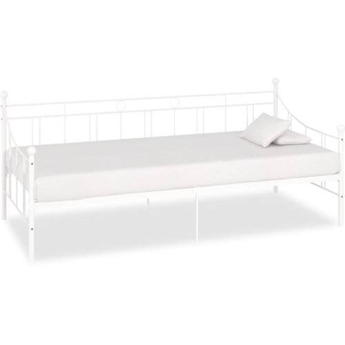 VidaXL posteljni okvir za dnevno posteljo bel kovinski 90x200 cm Slike