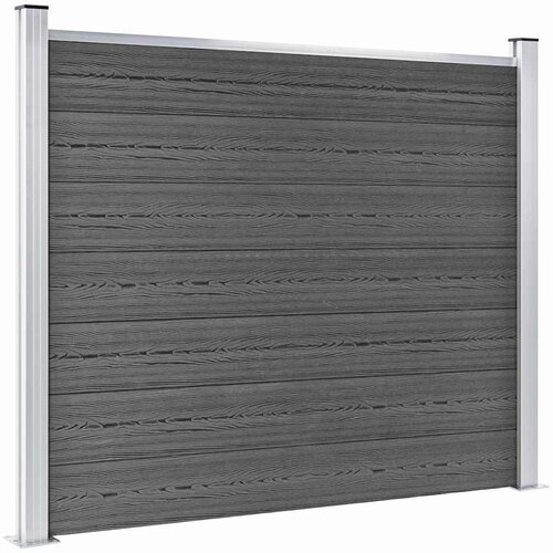  Set panela za ogradu WPC 699 x 146 cm crni Slike