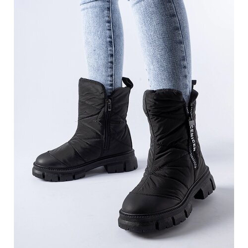 Gemre Black insulated quilted snow boots Antonina Cene