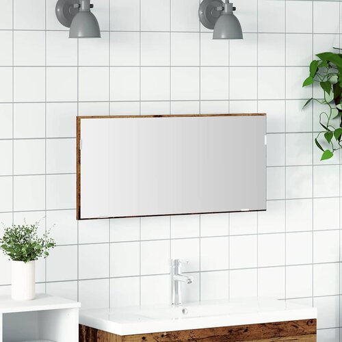  Ogledalo Zidne Staro drvo 80 x 37 cm Staklo i inženjerski drvo Slike