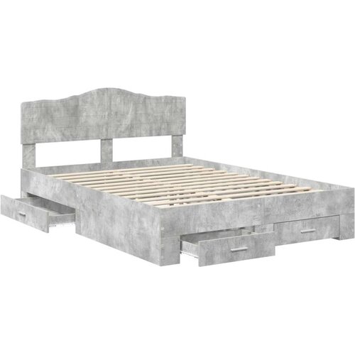  Okvir za krevet s uzglavljem Betonski sivi 160 x 200 cm Slike