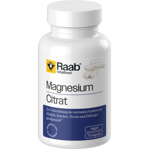 Raab Vitalfood GmbH Magnezijev citrat - 75 kaps. Slike