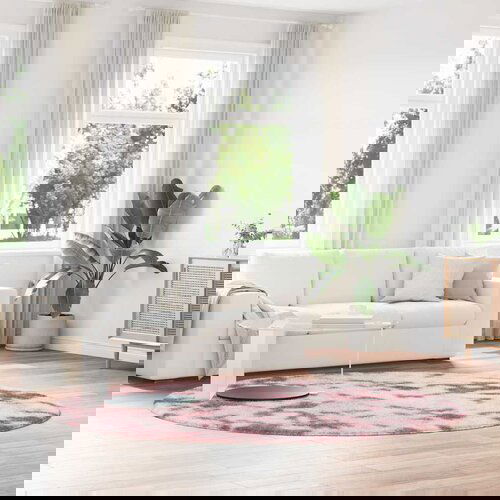 vidaXL Košata preproga prašna roza 240x240 cm poliester Cene