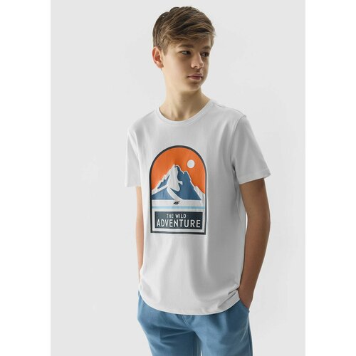 4f Organic Cotton T-Shirt for Boys - White Slike