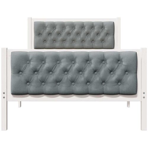  Krevetna konstrukcija s uzglavljem Svijetlo siva 100 x 200 cm Bijela Slike