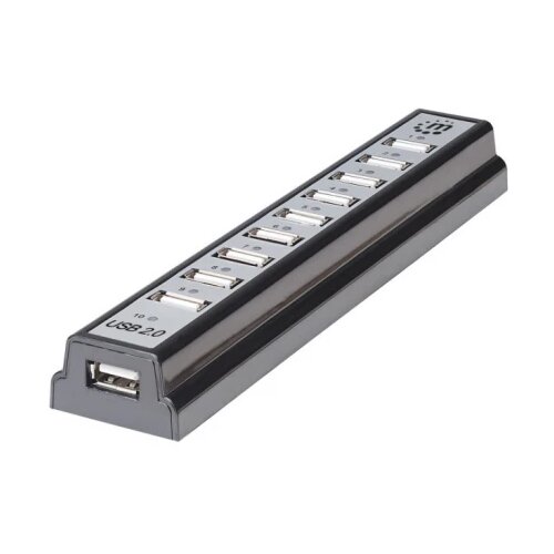 Manhattan 161572 USB HUB 10port 2.0/480Mbps, Crni Cene