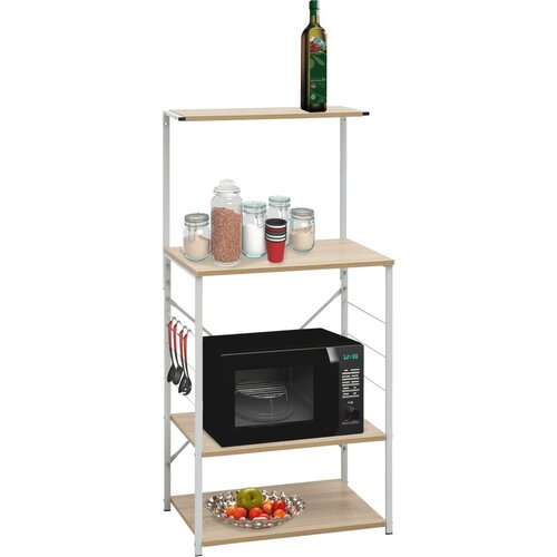 vidaXL Ormarić za mikrovalnu bijeli/hrast 60 x 39,6 x 123 cm iverica Cijene