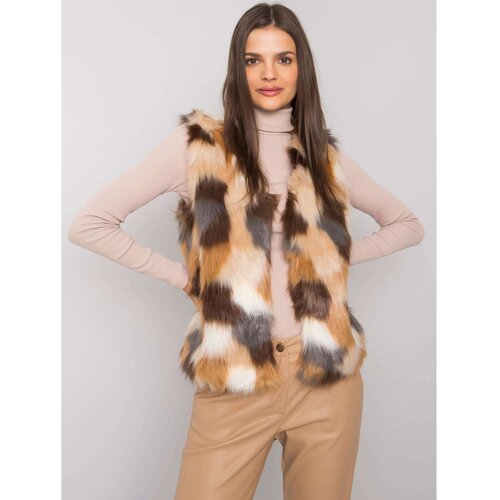 Fashion Hunters Beige vest made of faux fur from Dillie Cene
