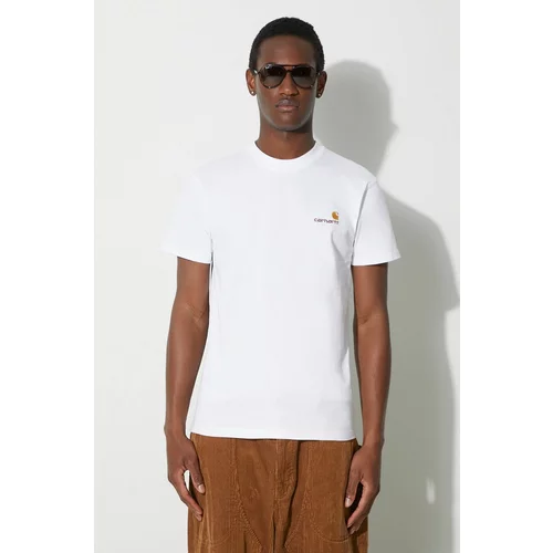 Carhartt WIP Pamučna majica S/S American Script T-Shirt za muškarce, boja: bijela, s aplikacijom, I029956.02XX