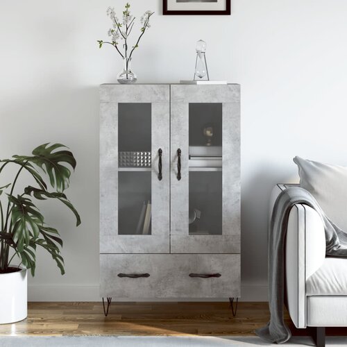 VidaXL Visoka komoda boja betona 69 5 x 31 x 115 cm konstruirano drvo Slike