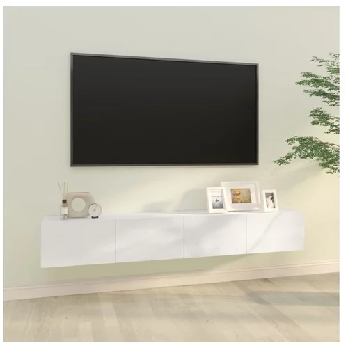  TV omarica 2 kosa visok sijaj bela 100x30x30 cm konstruiran les