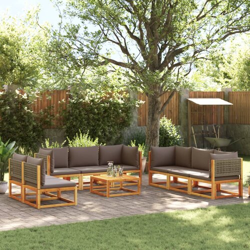 VidaXL 9-dijelna set vrtnih sofa s jastucima masivno bagremovo drvo Slike