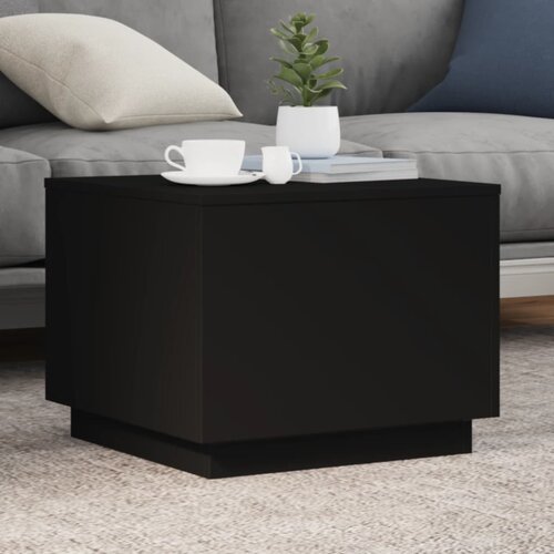 vidaXL Klubska mizica z LED lučkami črna 50x50x40 cm Cene