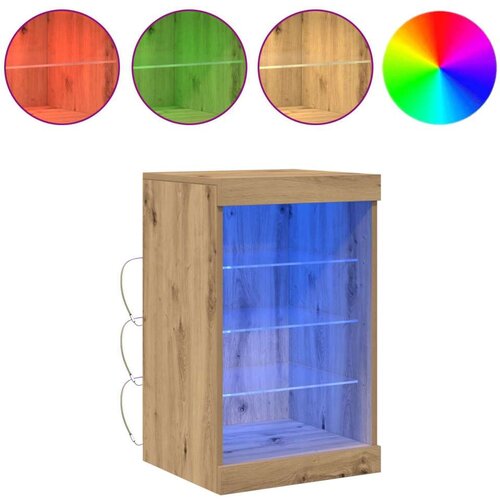  Sideboard s LED svjetlima u umjetničkom hrastu 41x37x67 cm Slike