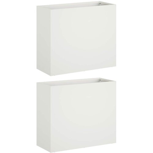 Vrtna saksija 2 kom. Bijela 50 x 20 x 40 cm Čelična vrata Slike