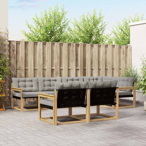  Set vanjskih sofa 7 kom. Bijela i svjetlosiva Smeđa 327 x 168,5 x 73 cm Cene