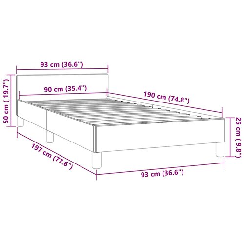  Okvir za krevet s uzglavljem bez madraca 90x190 cm bar&amp;scaron;unasti Slike