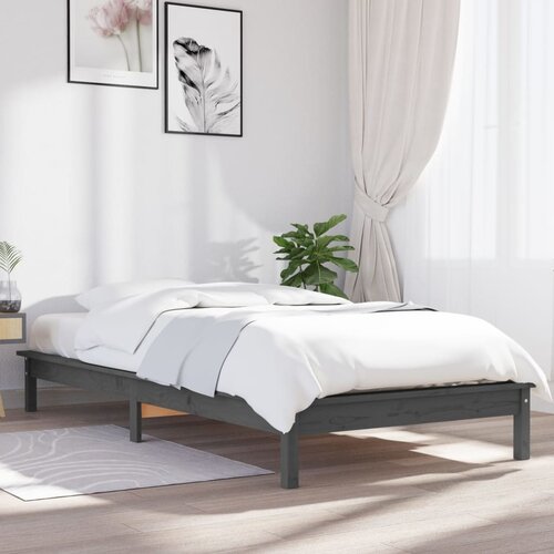  Okvir za krevet sivi od borovine 90 x 190 cm jednokrevetni Cene