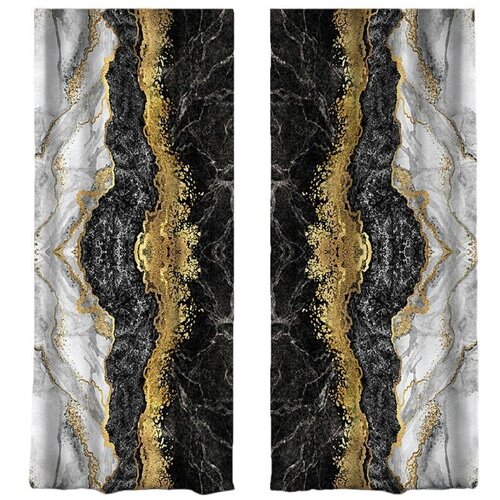 Mila Home Zavjese u crno-zlatnoj boji u setu od 2 kom 140x260 cm - Cijene
