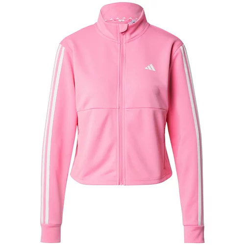 Adidas Športna jopa na zadrgo 'Train Essentials 3-Stripes' svetlo roza / bela