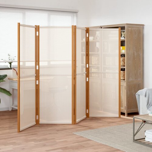 Sobna pregrada s 4 panela krem bijela 280 x 180 cm Cene