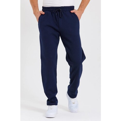 Dewberry 62819 Straight Leg Back Pocket Detailed Sweatpants-NAVY BLUE Cene