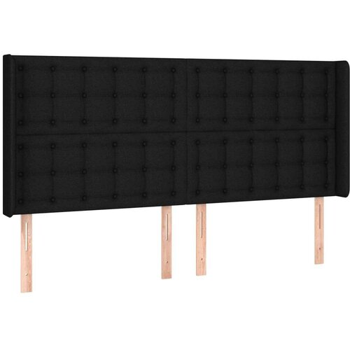  Krevet box spring s madracem LED crni 200x200 cm od tkanine Slike