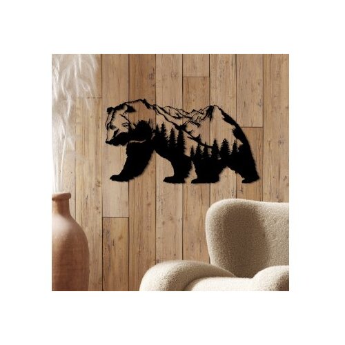 Wallxpert Zidna dekoracija Orso-1, 71x41 cm, 1,5 mm, Crna Slike